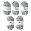 原ウール 毛糸 メランジ 極太 30g(45m) ウール60% アクリル40% 5玉セット 3.グレー