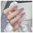 SEMTIM ネイルチップ 24枚入 ミディアム ショート ラウンド つけ爪 短め ネイルチップ ミディアムロング ネイル 人気 和風 かわいい シンプル おしゃれ成人式 入学式 卒業式 付け爪 チップ (B695)