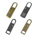 ファスナー 引き手 4個入り ファスナーチャーム ファスナー 修理 金属製 交換用 カバン/財布/衣類/靴 DIY 手芸 手作り 裁縫 簡単に取り付