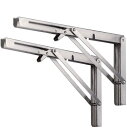 Homeme 棚受け金具 L字型 SUS304ステンレス鋼 2本入 耐荷重80kg 棚支え ブラケット 折りたたみ 金具