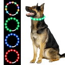 光る首輪 犬 USB充電式 4つ発光モード 20分充電で最長7時間使用可能 70cm サイズ調節可能 LED発光首輪 軽量 ペットのお散歩安全対策 事故防止 視...