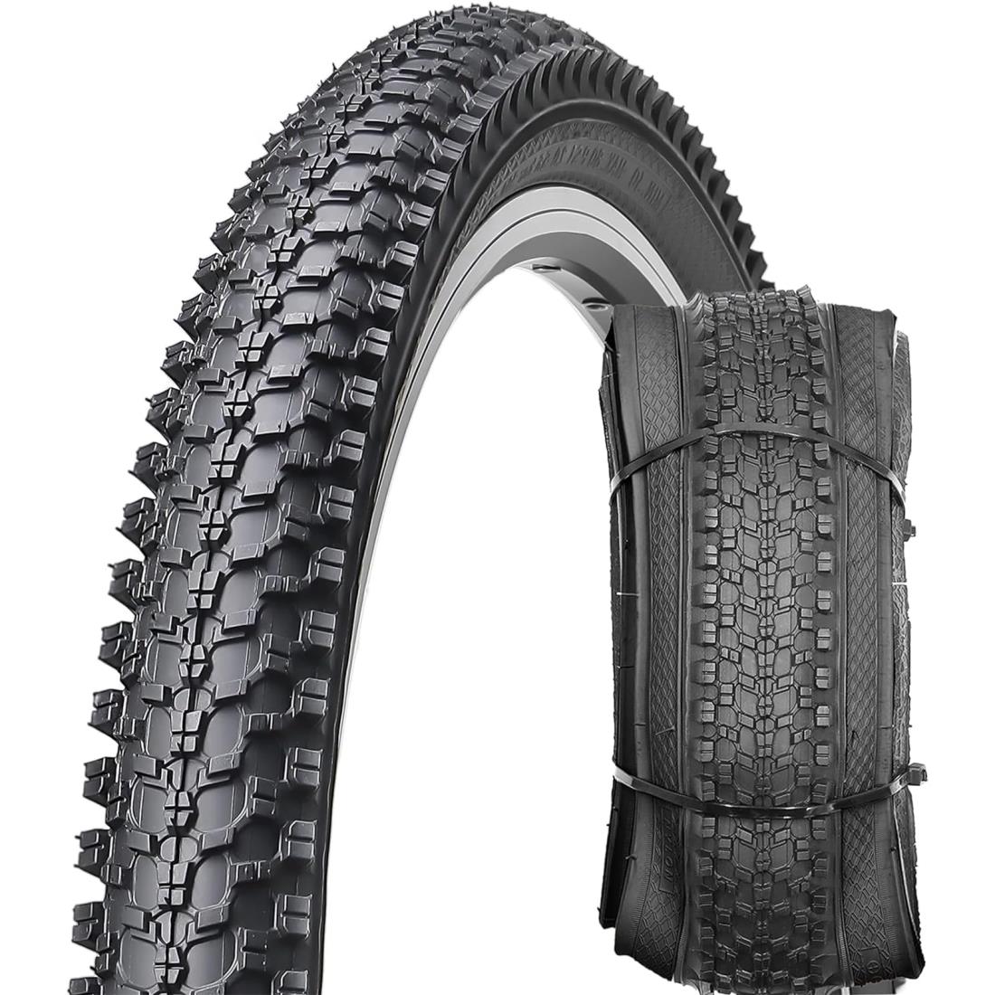 MOHEGIA 26インチ マウンテンバイク タイヤ: 26×1.95 54-559 MTB 折り畳み式 交換用 自転車タイヤ - ブラック