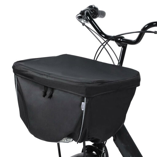 Convida 自転車 カゴカバー 前 防水 2段式 厚手 600Dナイロン 反射帯付き 撥水加工 ファスナー両開き 雨よけ 電動アシスト車対応 (11757-ブラック) Convida 自転車 カゴカバー 前 防水 2段式 厚手 600Dナイロン 反射帯付き 撥水加工 ファスナー両開き 雨よけ 電動アシスト車対応 (11757-ブラック)