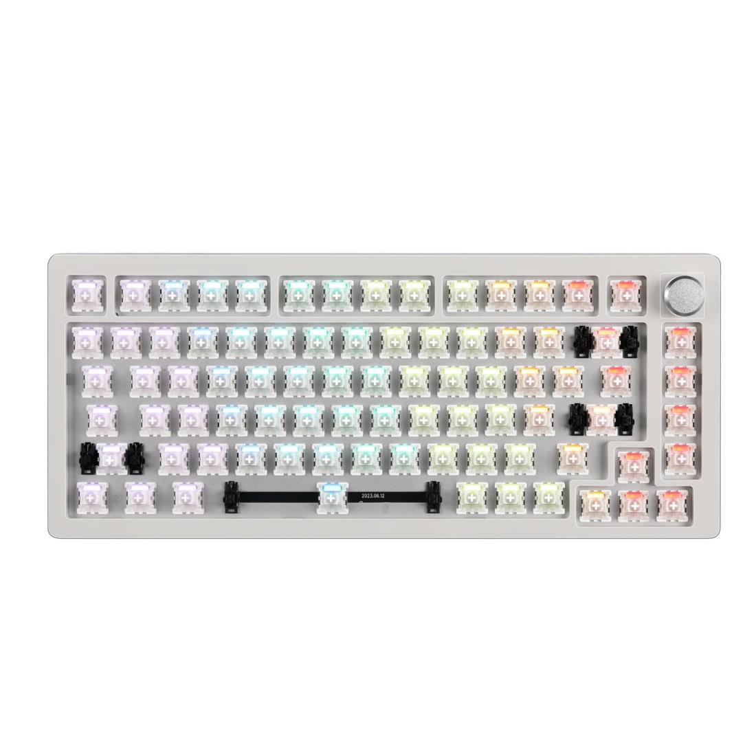 DrunkDeer A75 ラピッドトリガー メカニカルキーボード TKL ゲーム用 高速反応 磁気スイッチ RGB 有線 USB コンパクト 82キー ノブ付き ホワイト ベアボーン キーキャップなし