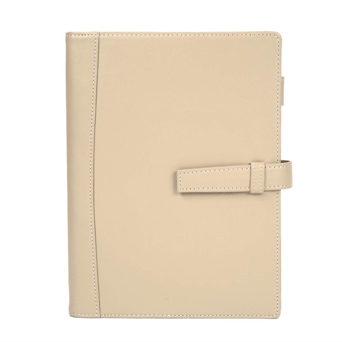 Lightex システム手帳 本革 植物タンニンなめし A5サイズ 6穴リング 軽量 a5monolether01 ベージュ