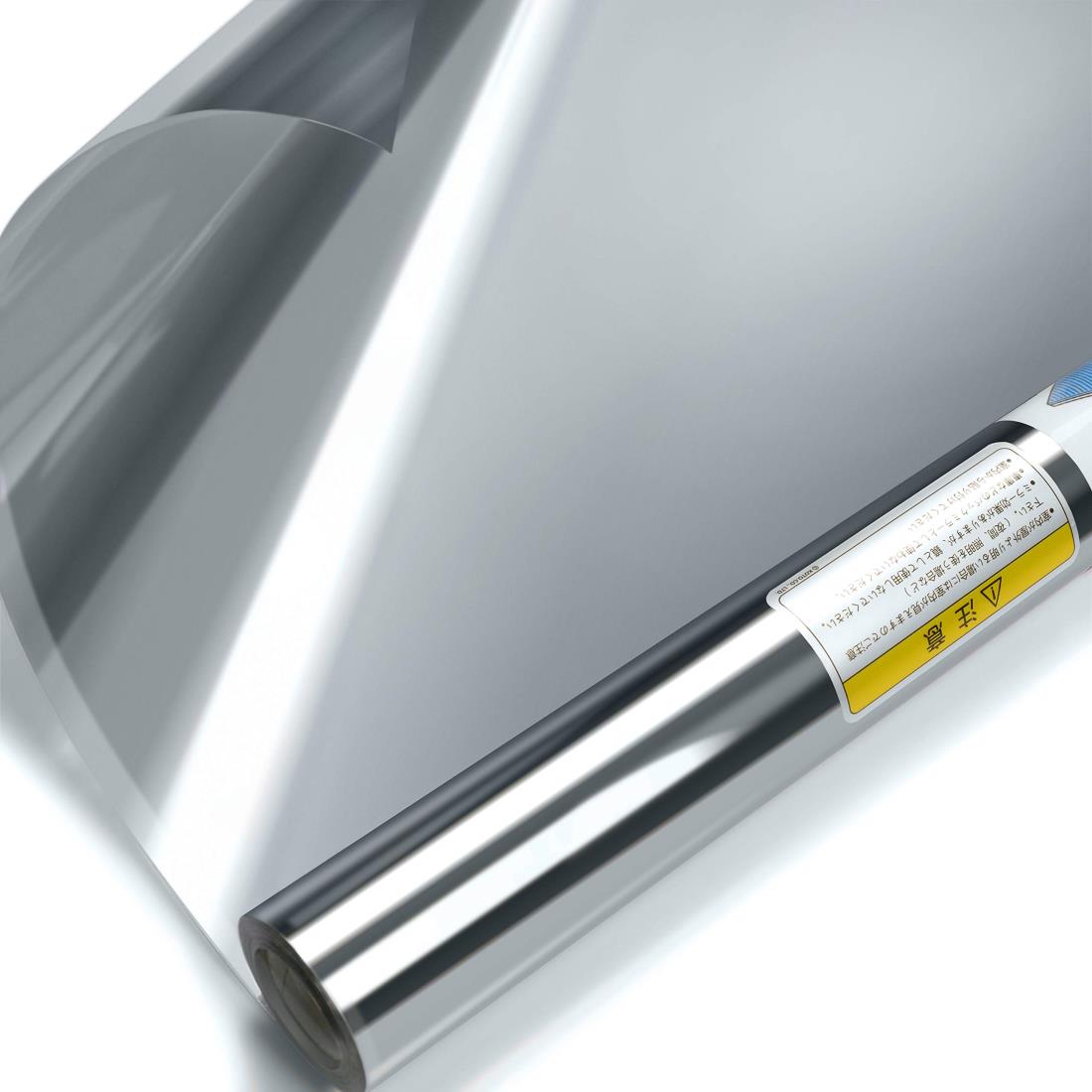 KTJ 窓用フィルム 窓断熱シート ガラス飛散防止用品 マジックミラーフィルム 目隠しシート 建築建物ガラスフィルム めかくしシート窓フィルム 紫外線カット ガラス破片飛散防止フィルム(60cm×200cm, シルバー)