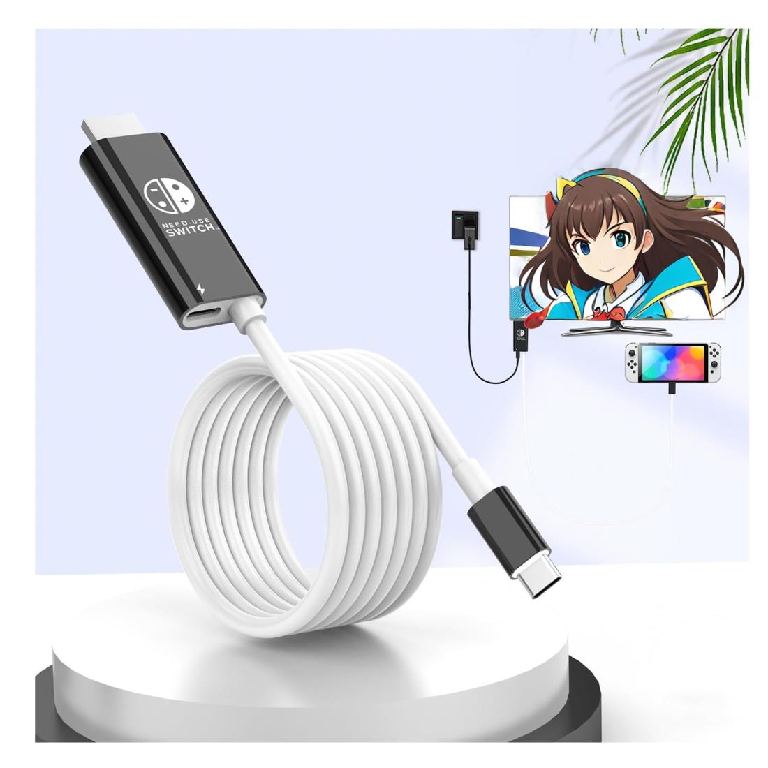 Switch ドック 【4K/1080P解像度】 HDMI変換アダプター スイッチ TV出力対応、テレビ接続ケーブル付き、軽量・コンパクト設計、持ち運びに便利 ゲーム機にも対応、HDMI変換アダプター4K@30Hz (ブラック)