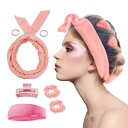 エクストラロング ヒートレス ベロア カーリング ロッド ヘッドバンド オーバーナイト ヘアカール用 - 61インチ 熱なし ソフト コットン カーリング リボ...