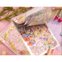 Alideco ブランド フレークステッカー シール コラージュ 素材 ペーパー 素材紙 レトロ かわいい 花、レモン、イチゴ、果物 PET 耐水性 韓国 シール帳 ,メモ用紙ノート素材、日記装飾用品 30 シート (hua2)
