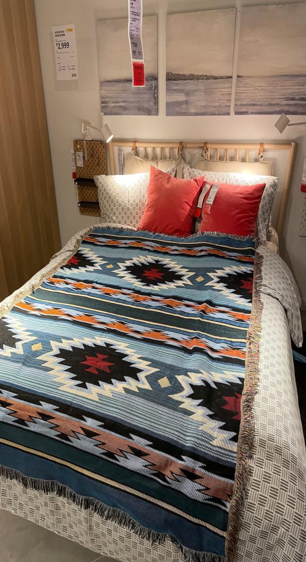 果皮森林 民族柄 ラグマット ネイティブ柄 キリム オルテガ柄 多機能 水洗い 四季通用 ソファーカバー ラグ おしゃれ 幾何学模様 マルチカバー ブランケット 130X160cm…