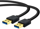 DTECH USB 3.0 ケーブル 1m タイプA-タイプA オス-オス 金メッキコネクタ搭載 ブラック