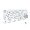 Ewin Bluetooth/USB 無線両対応キーボード 2.4Ghz接続 タッチパッド付き 日本語配列 ワイヤレスキーボード 3つシステム対応 3台デバイス...
