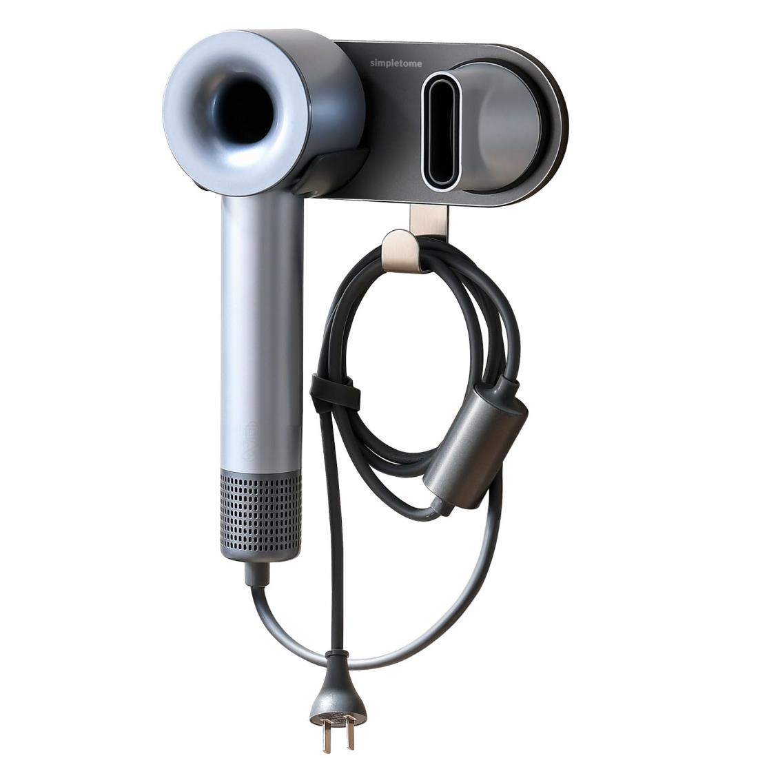 simpletome ヘアードライヤーホルダー 壁掛け プラグ コード オーガナイザー フックが付いているすべて..