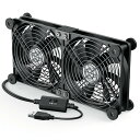 ELUTENG 冷却ファン 12cm 2連 USBファン 防振ゴム足付き 3段階風量調節 1400RPM × 2 横置き可能 PCファン 5V 静音 強力 冷却...