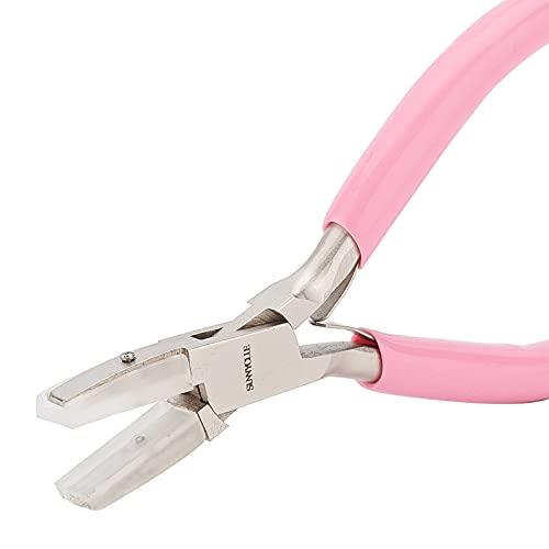 SUNNYCLUE ナイロンジョー プライヤー 平ヤットコ 平ペンチ フラットノーズペンチ フラットペンチツール ワイヤー ジュエリーツール ミニ精密 ピン曲げ...