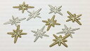 and.A ワッペン アイロン ミニ 花 星 10枚セット アイロンワッペン モチーフ アップリケ ハンドメイド (星・ゴールド&シルバー)