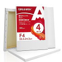 AUREUO 張りキャンバス セット F4 (33.3cmX24.2cm) 中目 100%コットン 4枚 初心者 絵画用具 芸術絵創作 現代油絵 美術装飾 水彩...