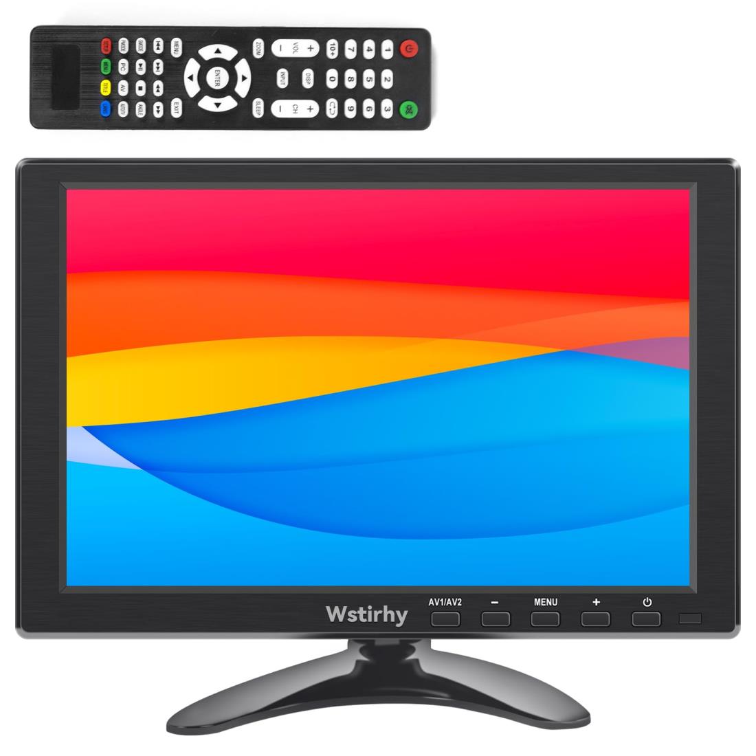 Wstirhy 小型 モニター 10.1インチ 、ゲーミングモニター FHD/1920x1200/16:10/フルHD ディスプレイ(60hz/VGA/HDMI1.4/USB/AV/BNC)/ブルーライト軽減/フリッカーレス/VESA対応/スピーカー内蔵)