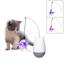 DOEL電動猫おもちゃ 充電式室内自動ペット猫知能玩具 猫羽おもちゃ 人気ねこ知育玩具 猫のプレゼント 猫を鍛える玩具 バッテリ駆動 寂しさ解消 ストレス解消 ...