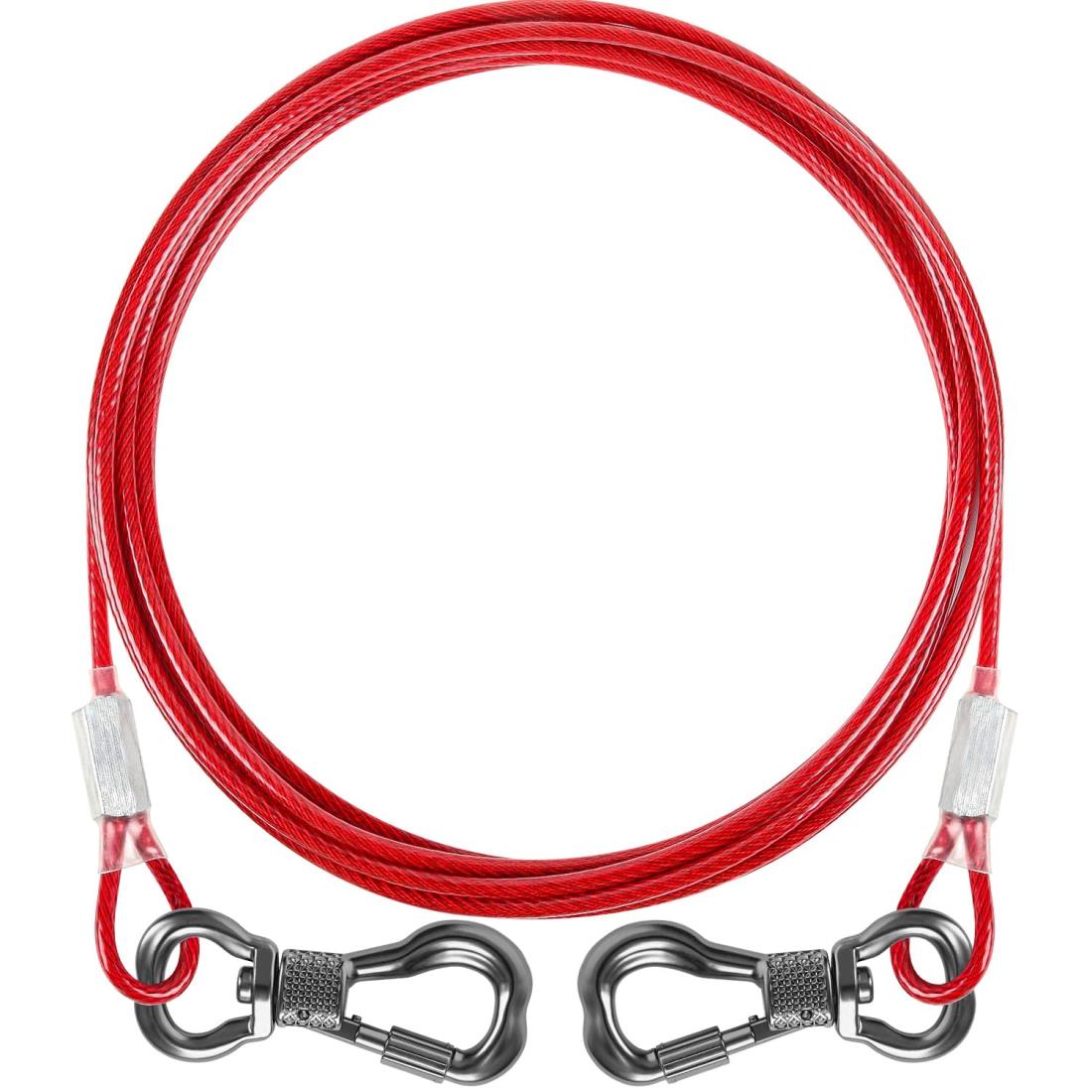 【XiaZ改良型】係留ケーブル 犬 繋留 係留 リード 4.5m 最新カラビナフック 4-5mm繊細 犬 ワイヤー 細いロープ ランナーケーブル トレーニング リード ロング 丈夫 軽い しつけ用 錆び付かない リード 外飼い キャンプ 小型 中型 大型適応