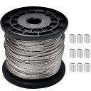 Ailenlan 台風対策 ワイヤー ロープ ステンレスワイヤー ステンレスワイヤー wire rope 2mm 物干しロープ 直径2.0mm 長さ100M 7...