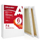 AUREUO 張りキャンバス セット F4 (33.3cmX24.2cm) 中目 100%コットン 6枚 初心者 絵画用具 芸術絵創作 現代油絵 美術装飾 水彩...