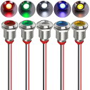Kiligen 5個 LED 防水インジケータライト 12mm AC/DC 12-24V パイロットライトシグナル インジケータ(5 色)