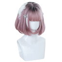 ウィッグ ロリータ 原宿風 GAL系 ゴスロリ コスプレ カツラ 耐熱 ボブ (黒 青 ピンク) メッシュ ゴシック ロング 森ガール ゆめかわいい お姫 小顔...
