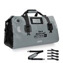 Tacx ツーリングバッグ バイク シートバッグ 防水バックバッグ 66L 専用固定ベルト・ショルダーベルト付き TAX927 グレー