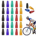 25個 自転車 仏式 バルブキャップ マルチカラー 陽極酸化アルミニウム合金 サイクリングタイヤキャップ、フレンチスタイル ダストカバー タイヤバルブステムキャ...