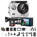 AKASO EK7000 アクションカメラ 4K30FPS 20MP 水中カメラ WiFi搭載 外部マイク対応 30M防水 HDMI出力 170度広角レンズ リ...