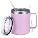 Livole 真空断熱マグカップ 保温・保冷カップ ステンレスマグ 蓋付き コップ コーヒーカップ 真空マグ 保温保冷マグ カフェマグ 二重構造 魔法瓶 割れな...