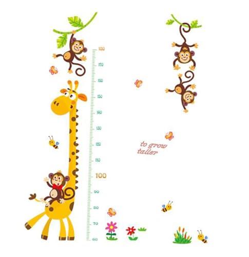 umely ウォールステッカー 子供部屋 シール 身長計 ガラス 動物 キリン 海の生き物 デコ 保育園 クラゲ..