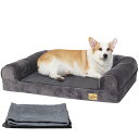 BingoPaw 犬用クッションベッド 犬ソファーベッド 老犬介護 床ずれ防止 大型犬/中型犬/小型犬/柴犬 洗える ふかふか 丈夫 防水 スクエア ウレタン ...