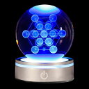 3D LEDカラフルライティングタッチベース付きキューブ型クリスタルボール高級 ハンドメイド クリスタル フラワーオブライフ ボール オルゴナイト オリジナル ...