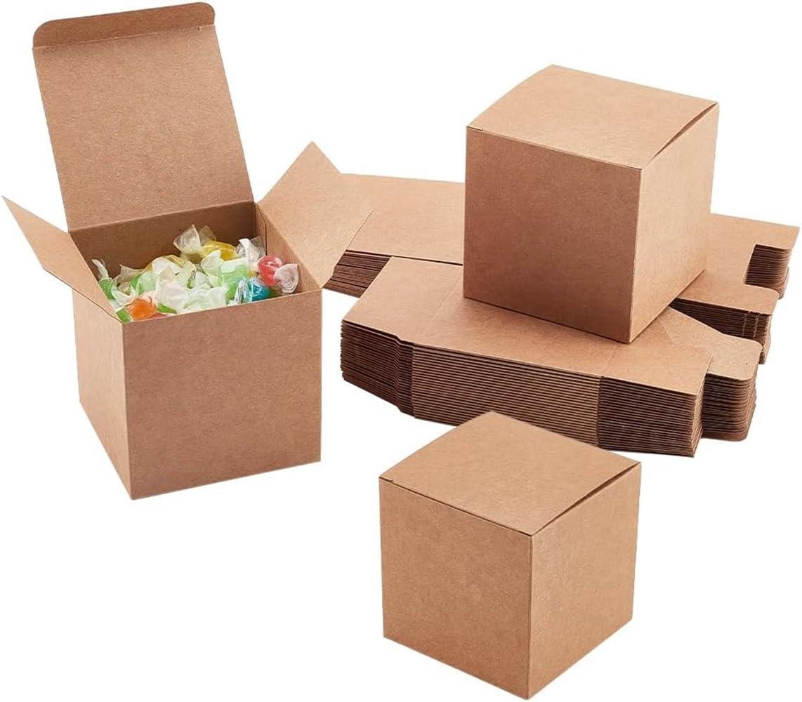 siawadeky ギフトボックス 50個セット 紙製 ラッピング箱 プレゼントボックス 正方形 無地 ラッピング ボックス プレゼント包装 小物入れ 組み立て簡単 8*8*8cm