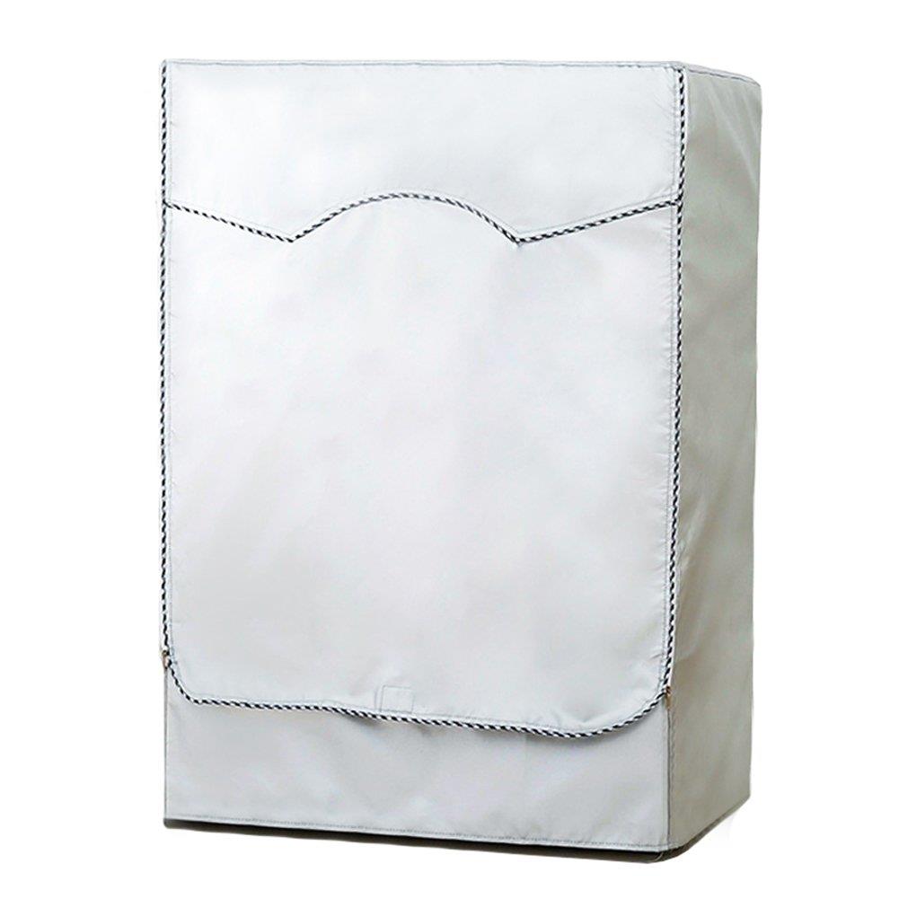 IKENOKOI 洗濯機カバー ドラム式洗濯機用 防水 防塵 日焼け止め 紫外線に強い 老化防止 外置き ファスナー開閉式 (銀色 S 60*52*85cm)