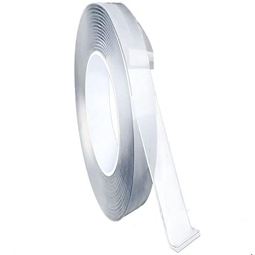 両面テープ 剥がせる 魔法テープ 超強力 のり残らず 繰り返し使える あと残らない 粘着テープ ナノテープ 洗濯可能 透明 防水 耐熱 便利 テープ 家庭 オフィス 寮 学校 会社 工業用 (横幅1cm×厚み0.2cm×長さ5M)