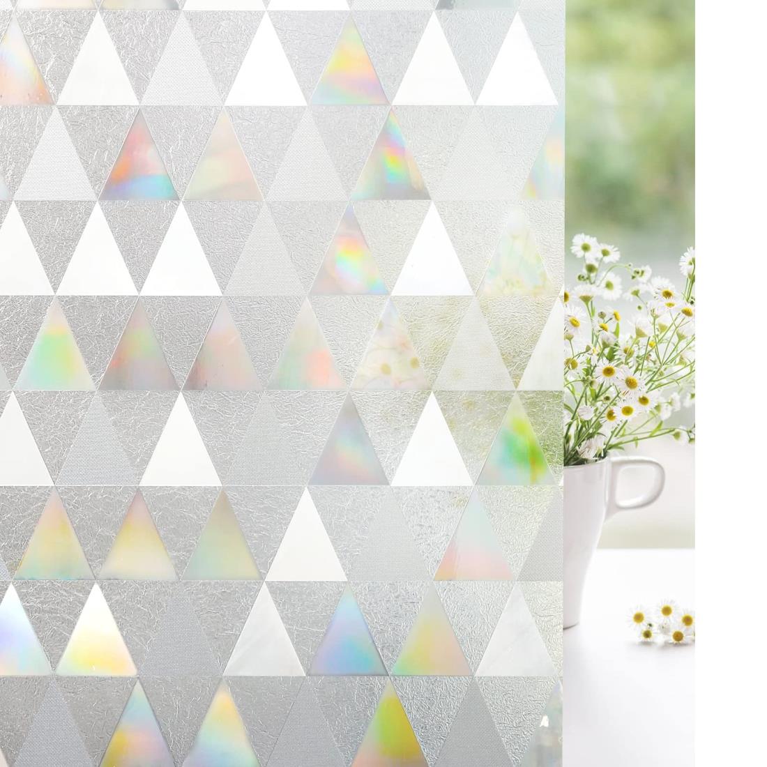 Rabbitgoo ステンドグラス シール 窓ガラス 目隠しシート 窓用フィルム 水だけで貼る 何度も貼り直し可..