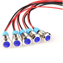 Kiligen 5個 8mmAC/DC 12-24V LED 防水インジケータライト パイロットライトシグナル インジケータ(ブルー)