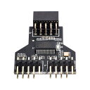 Xiwai マザーボード 9ピン USB 2.0 ヘッダー 1~2 メス 延長 HUB コネクタ アダプター ポート マルチライヤー