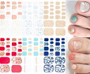NAILDOKI 6種類 損傷のない 足の爪 ネイルシール ネイルステッカー ネイルラップ ネイルアクセサリー リアルネイルジェールステッカー 女性 可愛い人気 おしゃれな 上級(4)