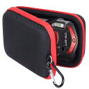 Khanka 専用保護収納ケース 互換品 RICOH リコー WG-80/WG-70/WG-60/WG-50/WG-40/WG-30 デジタルカメラ (赤いジッ...