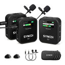 ワイヤレスマイク, SYNCO G2A2 ノイズキャンセリング 音量調整 ミュート 音声モニター 長時間稼働 送信機2台&受信機1台 動画撮影/ライブ配信/Yo...