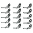 トップガイド ロッドガイド ステンレス 釣り竿 穂先 修理 15点セット (5-0.9mm / 5-1.2mm / 5-1.4mm)