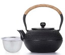 HwaGui 鉄瓶 急須 おしゃれ ih 鉄やかん 鉄分補給 鉄びん 霰・黒 1200ml (鉄瓶 1.2L)