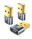 usb c 変換アダプタ【3パック】Sweguard タイプc usb 変換USB type C メス - A オス OTG 充電器usb a c 変換コネクタ...
