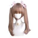原宿風 GAL系 耐熱ウィッグ ロリータウィッグ コスプレ ツインテール セミロング ロリィタ lolita風 (ゴールド ピンク ブラウン 白 水色) ゆめか...
