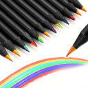 YFFSFDC 色鉛筆7in1 ブラックウッド レインボー鉛筆カラフル色鉛筆スケッチ、芸術、塗り絵、着色、学生用7色芯 多色えんぴつ(黒、12本セット)
