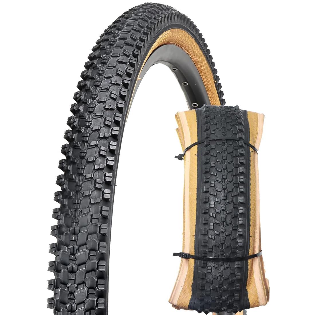 MOHEGIA 26インチ マウンテンバイク タイヤ: 26×1.95インチ MTB自転車タイヤ - 折り畳み式 交換用タイヤ - 肌色